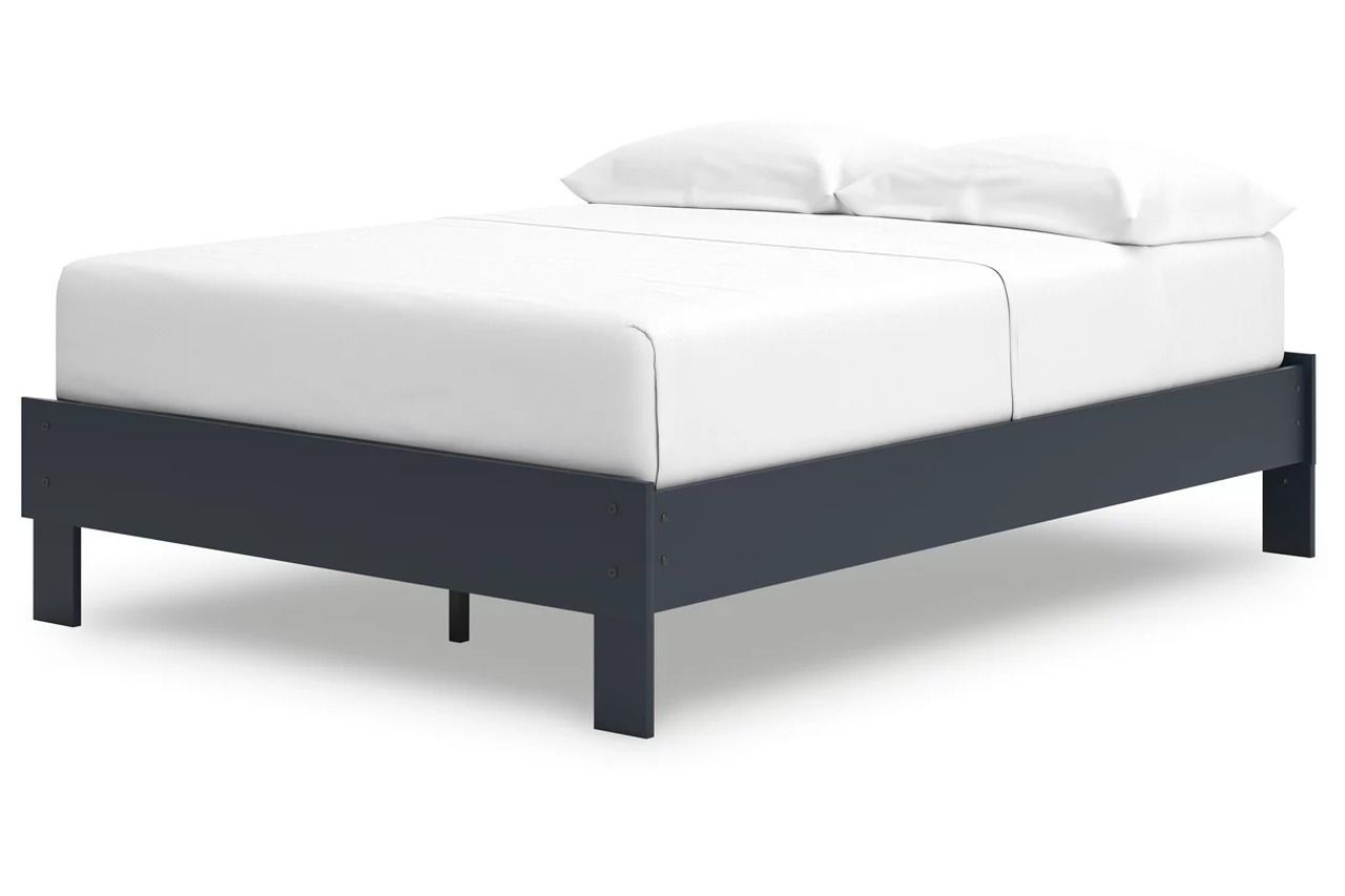 Simmenfort Full Platform Bed In Navy Blue EB1528112