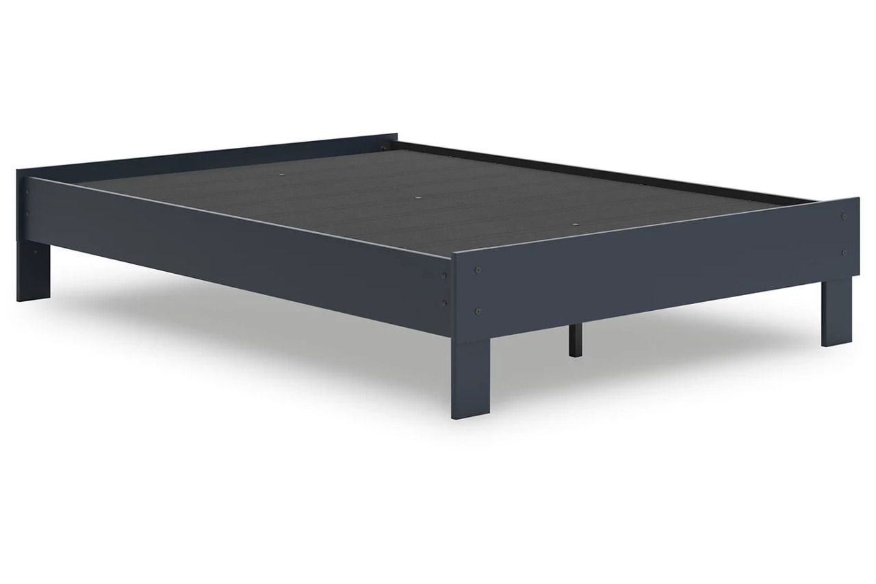 Simmenfort Full Platform Bed In Navy Blue EB1528112