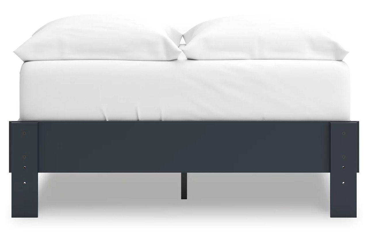 Simmenfort Full Platform Bed In Navy Blue EB1528112
