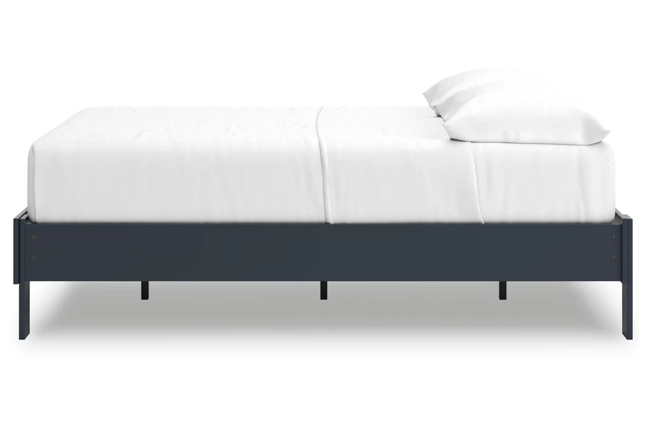 Simmenfort Full Platform Bed In Navy Blue EB1528112