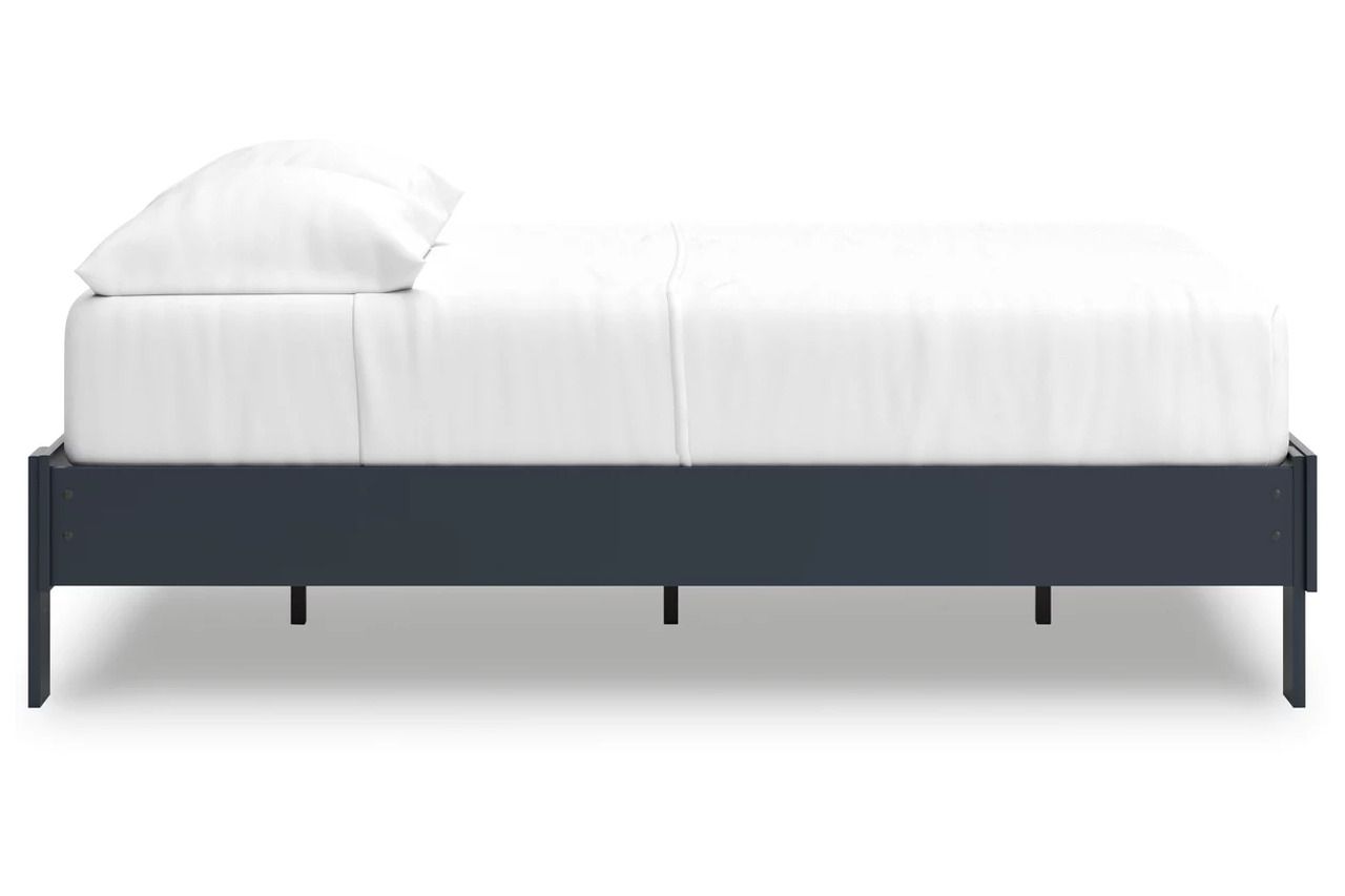 Simmenfort Full Platform Bed In Navy Blue EB1528112