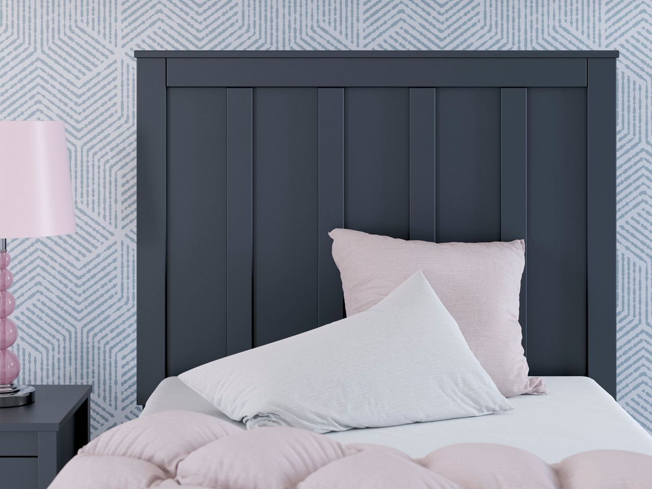 Simmenfort Twin Panel Headboard In Navy Blue EB1528155