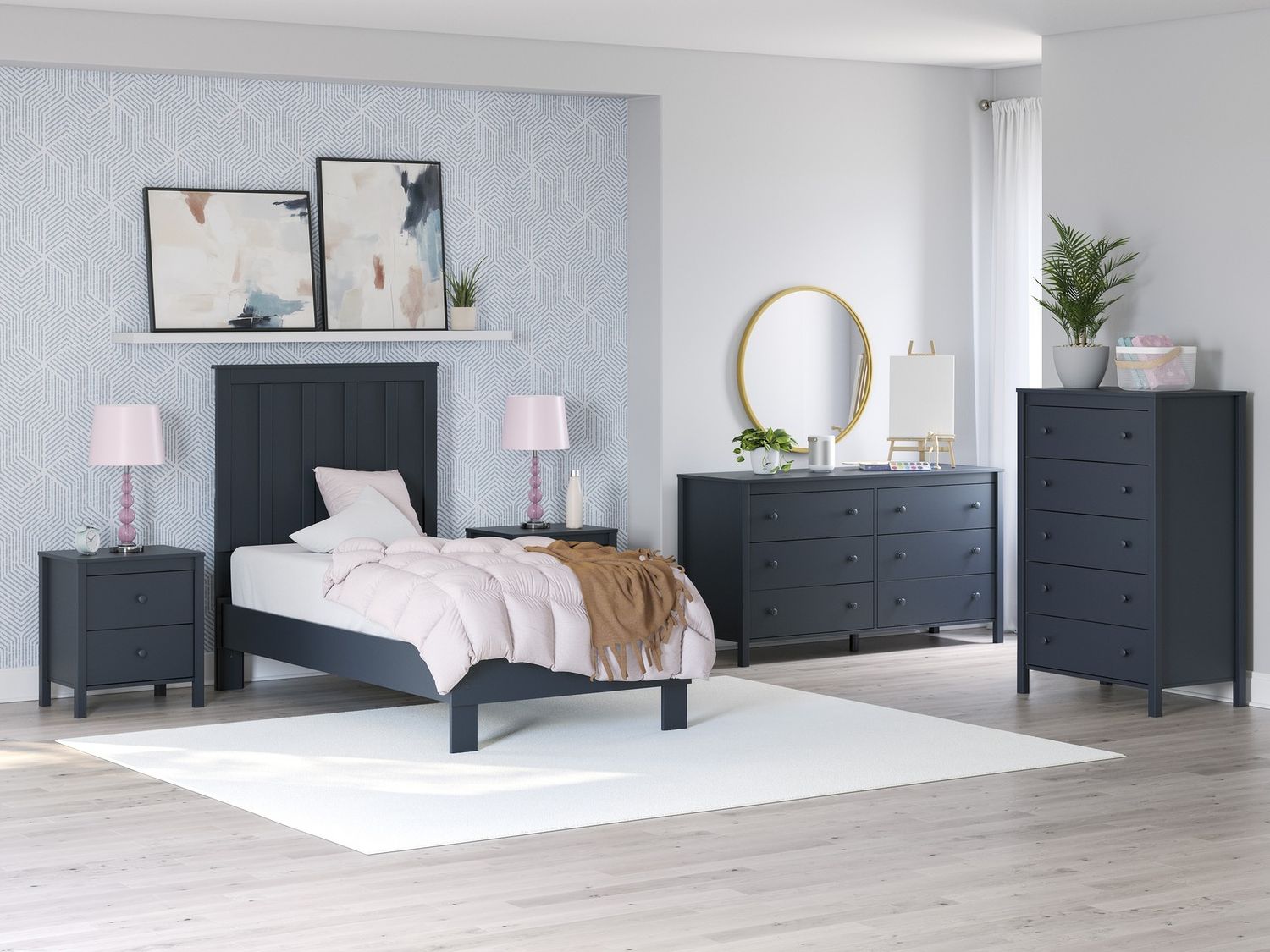 Simmenfort Chest of Drawers In Navy Blue EB1528245