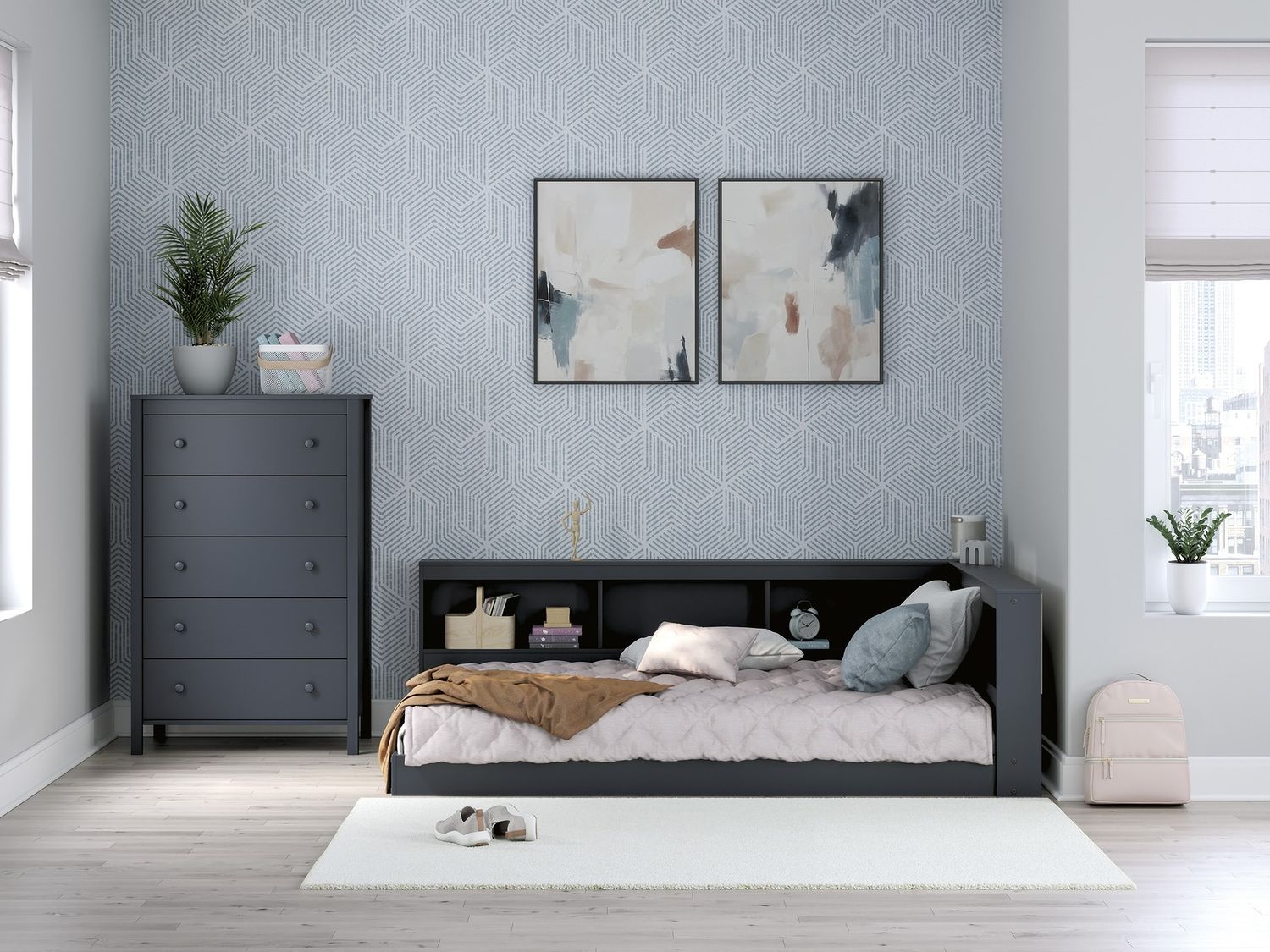 Simmenfort Chest of Drawers In Navy Blue EB1528245