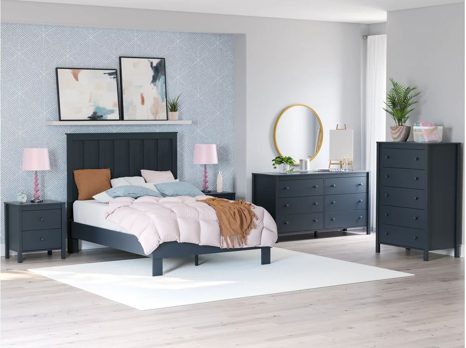 Simmenfort Nightstand In Navy Blue EB1528292