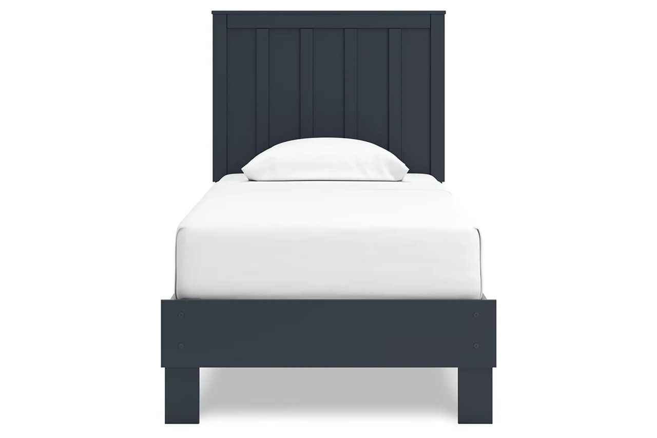 Simmenfort Twin Platform Bed In Navy Blue EB1528B1