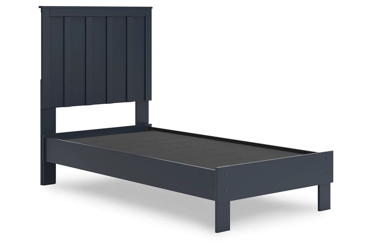 Simmenfort Twin Platform Bed In Navy Blue EB1528B1