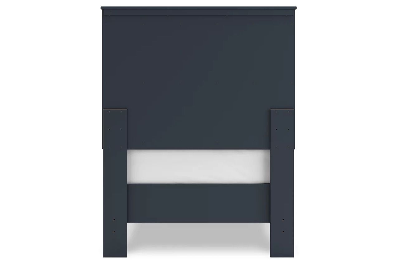 Simmenfort Twin Platform Bed In Navy Blue EB1528B1