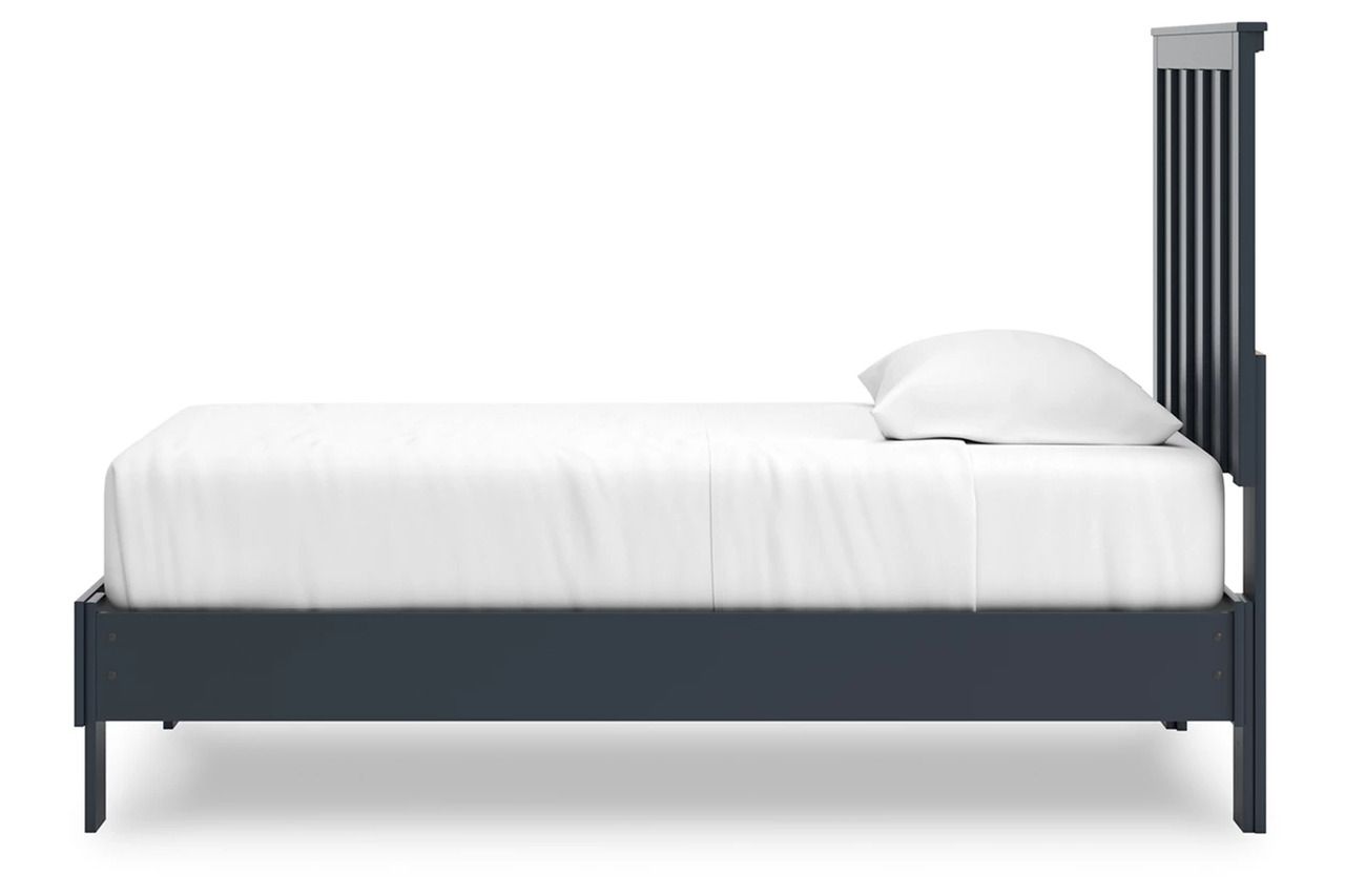 Simmenfort Twin Platform Bed In Navy Blue EB1528B1