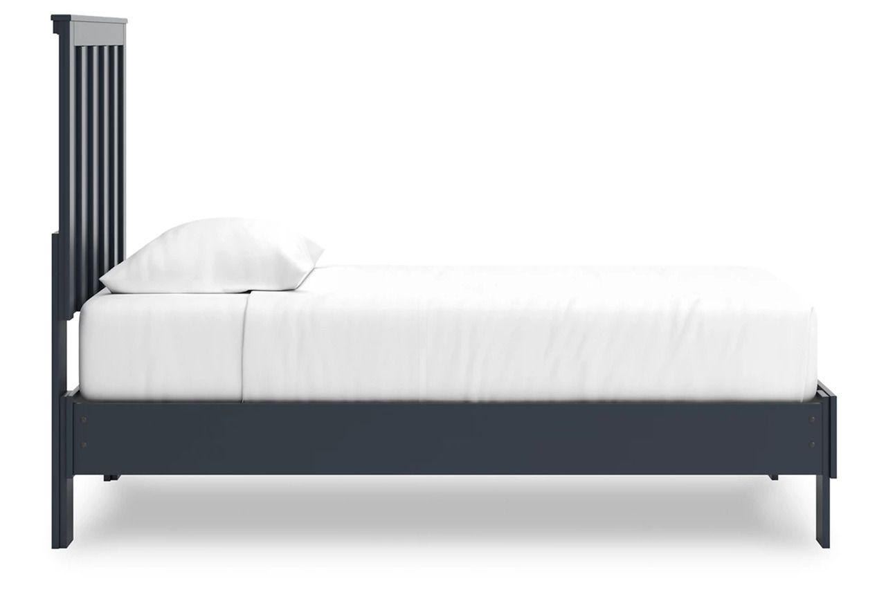 Simmenfort Twin Platform Bed In Navy Blue EB1528B1