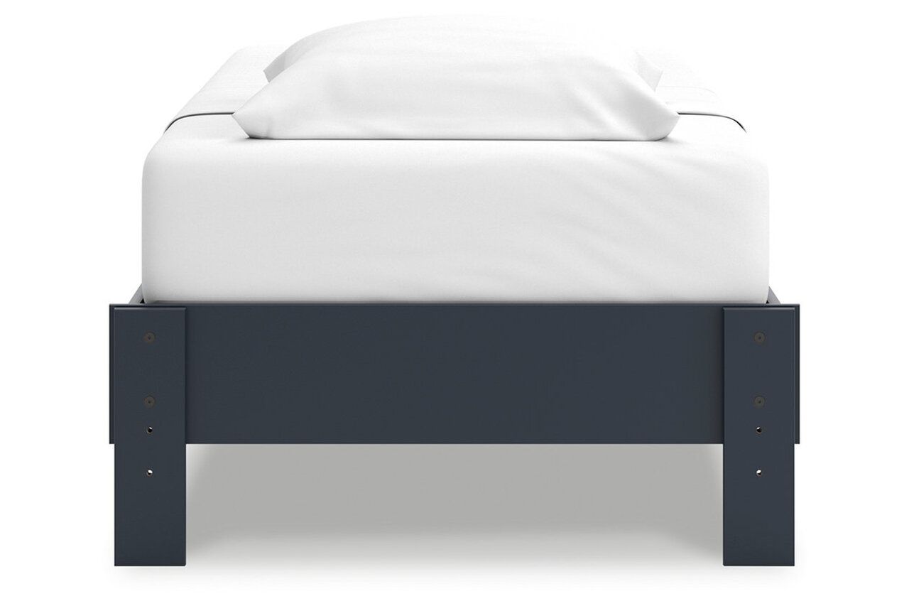 Simmenfort Twin Platform Bed In Navy Blue EB1528B1