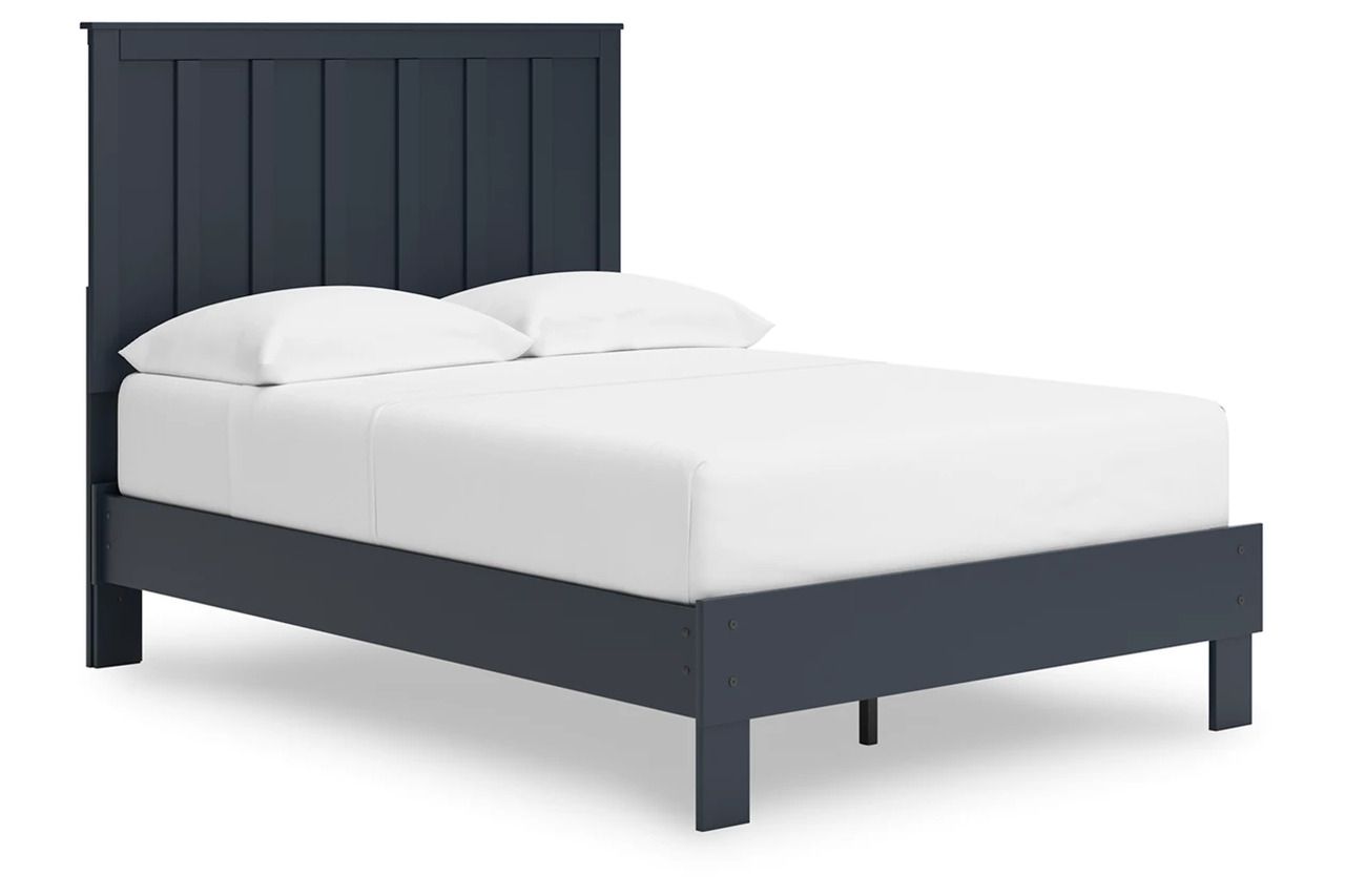 Simmenfort Full Platform Bed In Navy Blue EB1528B2