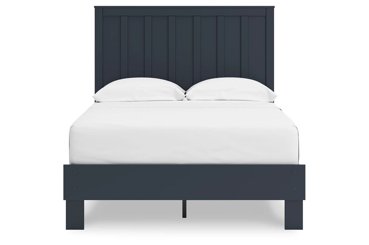 Simmenfort Full Platform Bed In Navy Blue EB1528B2