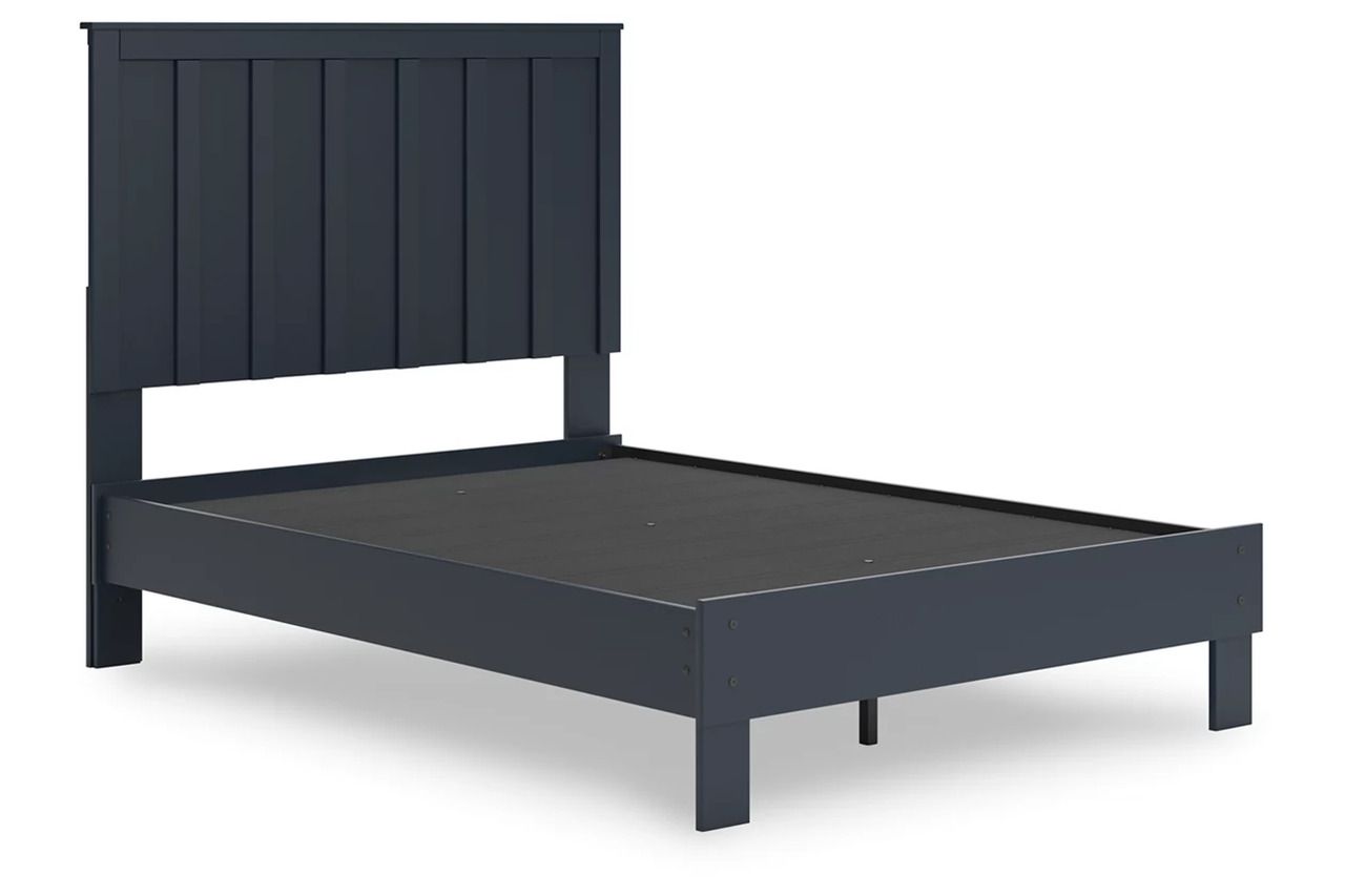 Simmenfort Full Platform Bed In Navy Blue EB1528B2