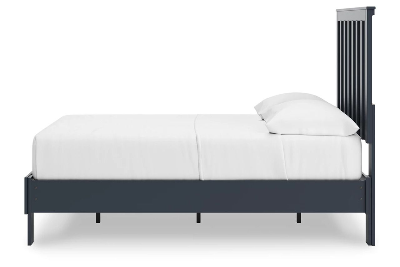 Simmenfort Full Platform Bed In Navy Blue EB1528B2