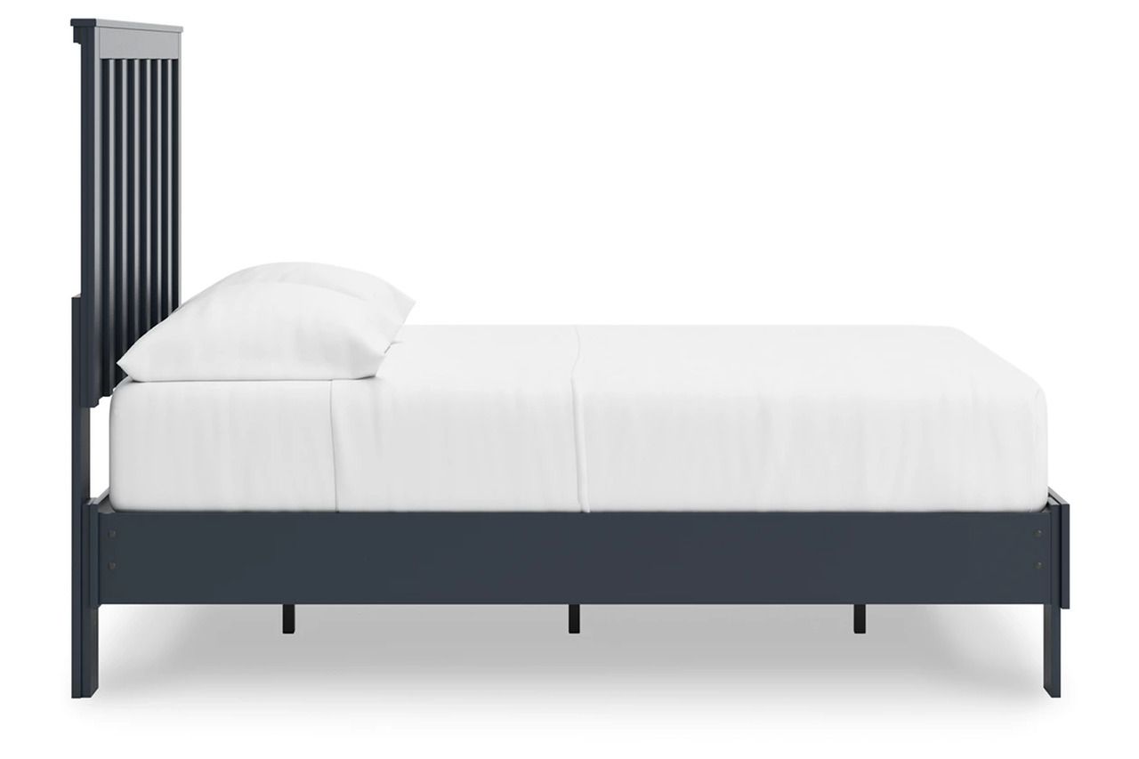 Simmenfort Full Platform Bed In Navy Blue EB1528B2