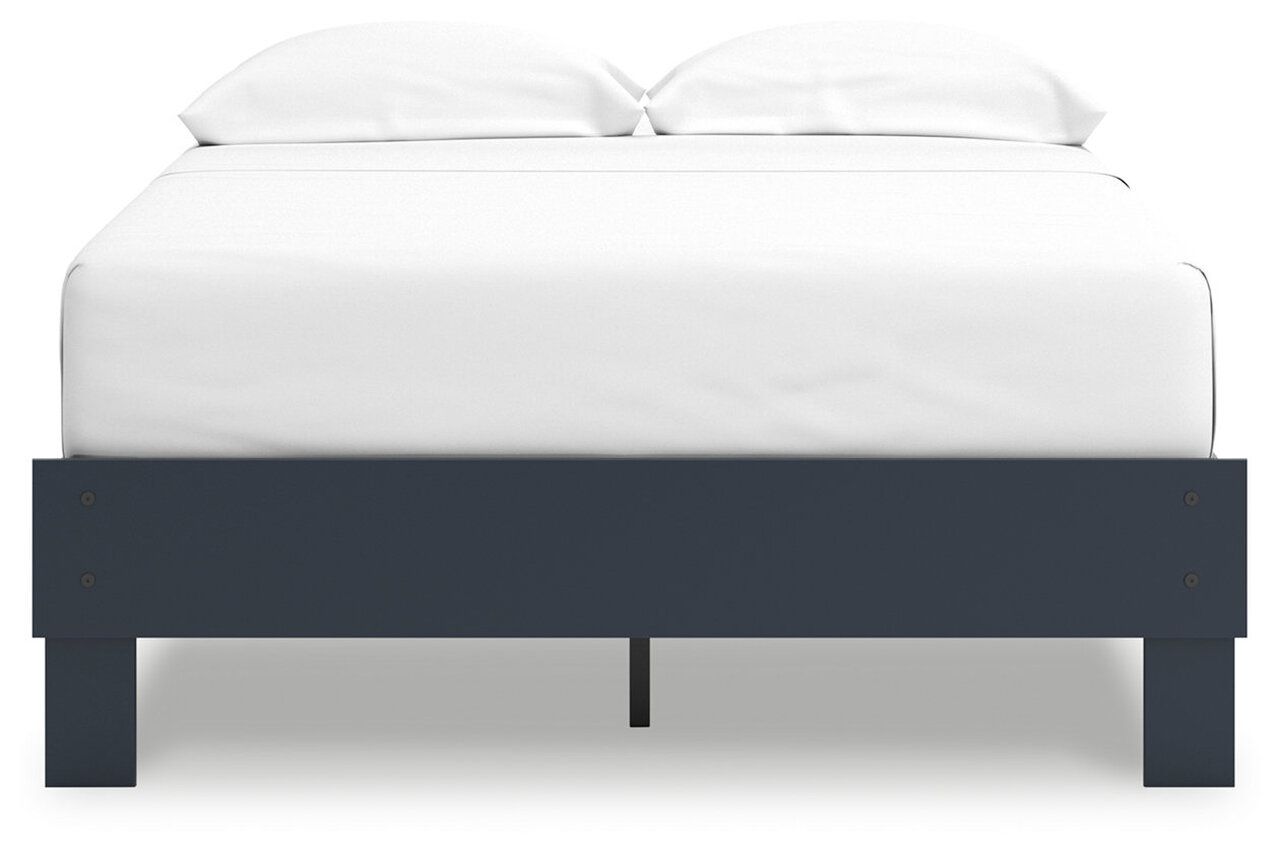 Simmenfort Full Platform Bed In Navy Blue EB1528B2