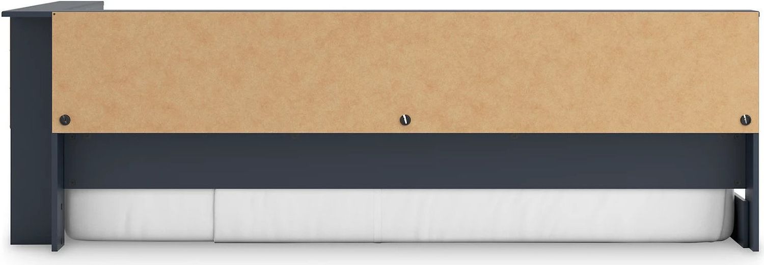 Simmenfort Twin Bookcase Storage Bed In Navy Blue EB1528B3