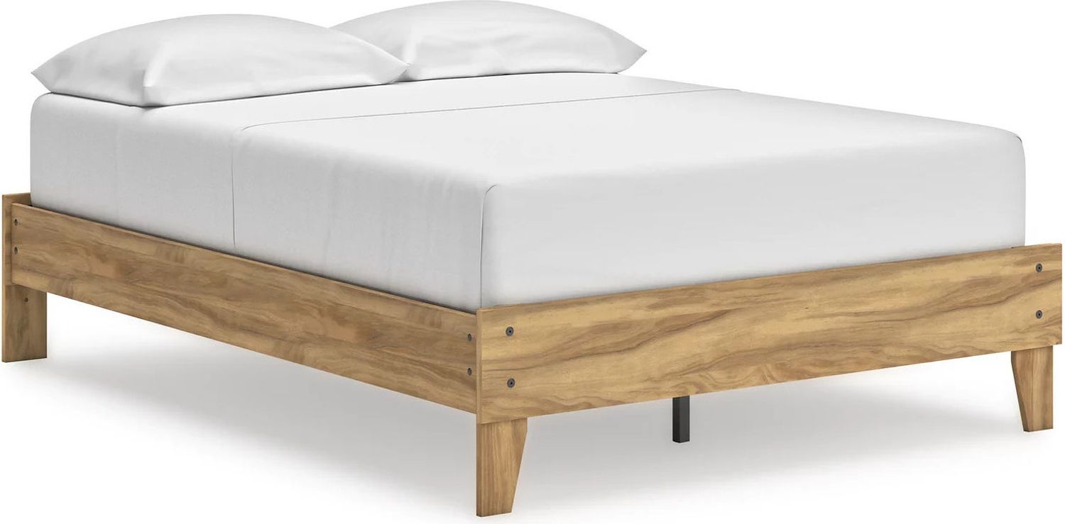 Bermacy Full Platform Bed In Light Brown EB1760112