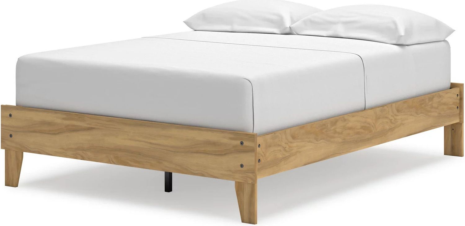 Bermacy Full Platform Bed In Light Brown EB1760112