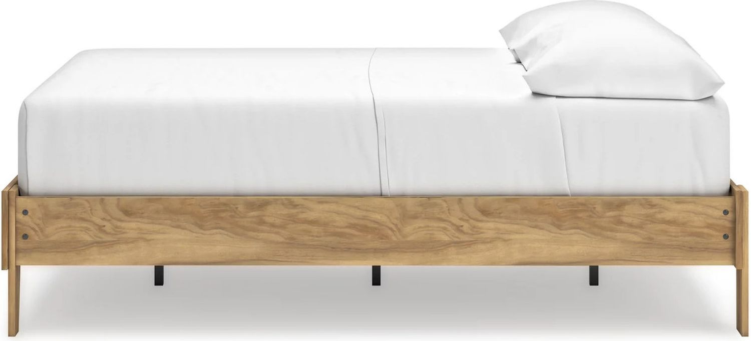 Bermacy Full Platform Bed In Light Brown EB1760112