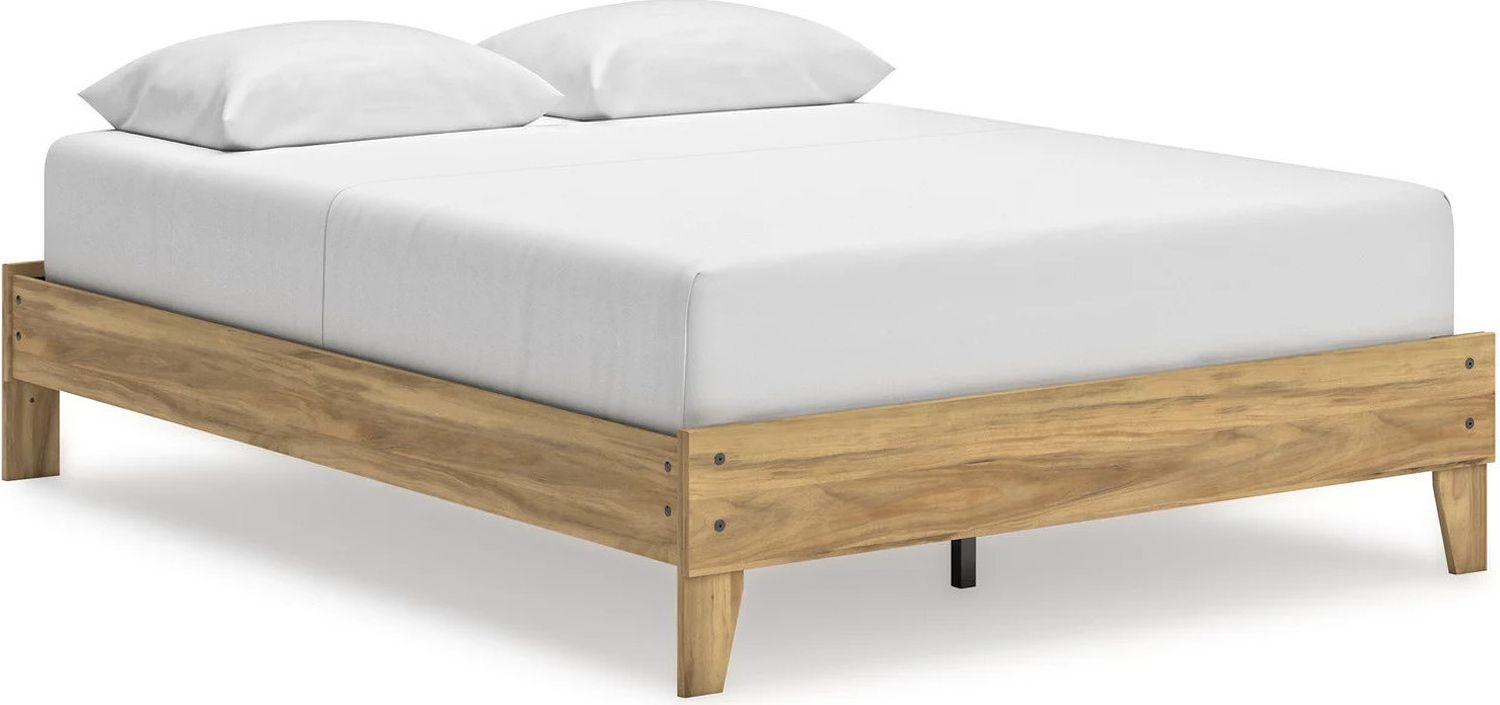 Bermacy Queen Platform Bed In Light Brown EB1760113