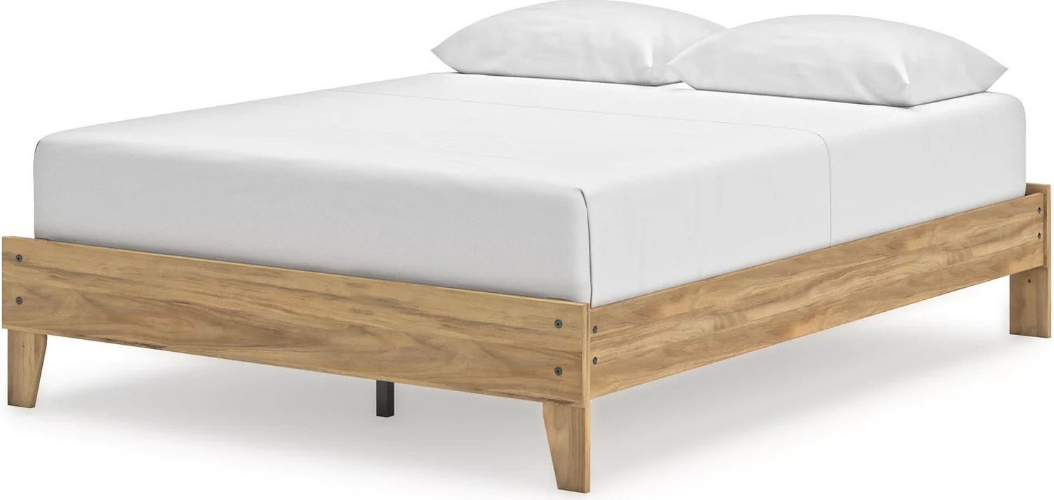 Bermacy Queen Platform Bed In Light Brown EB1760113