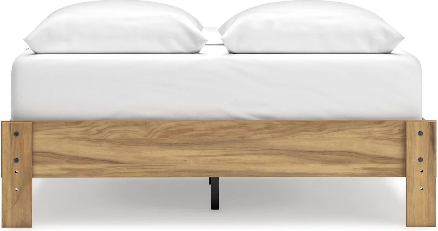 Bermacy Queen Platform Bed In Light Brown EB1760113