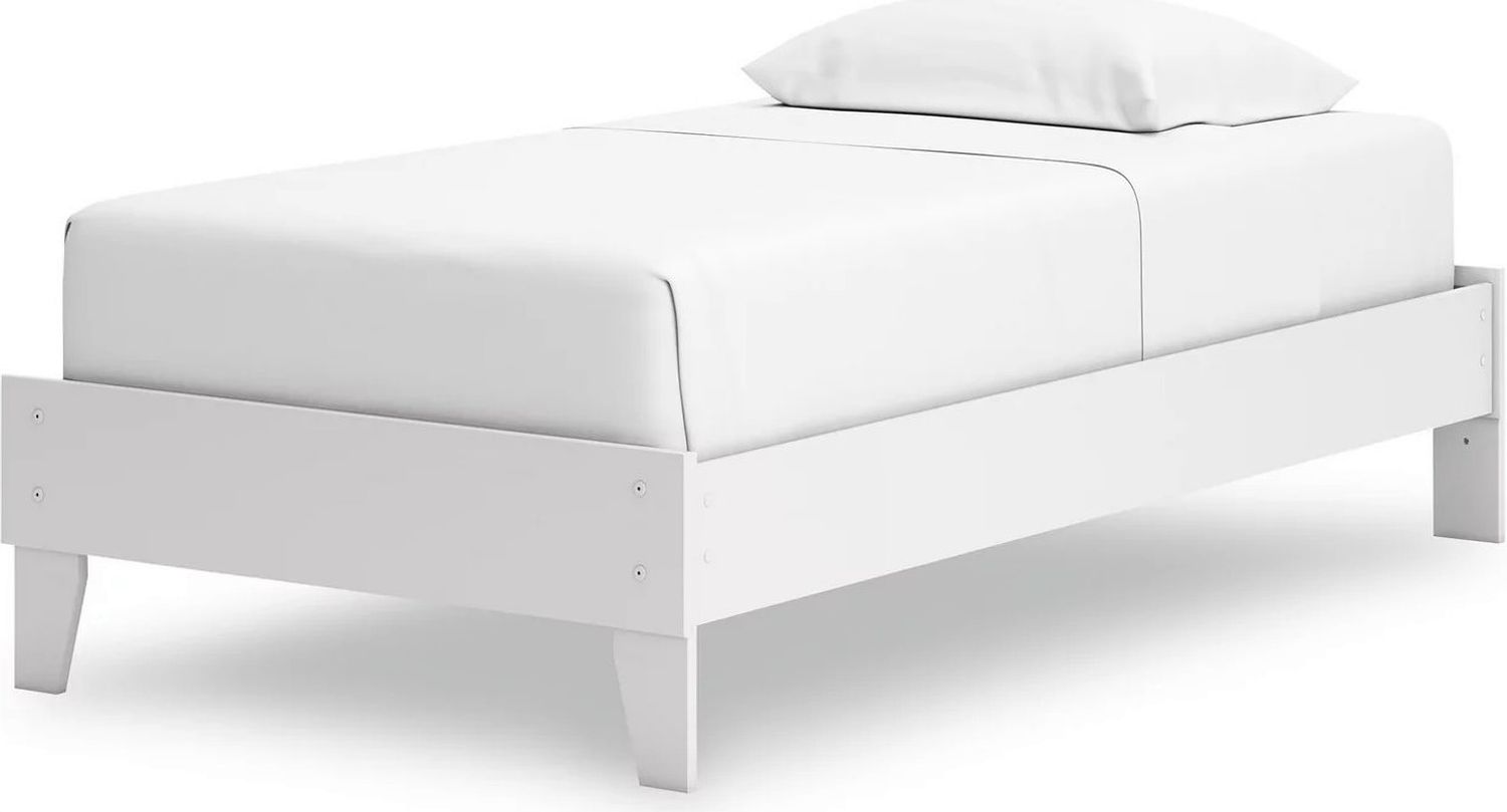 Hallityn Twin Platform Bed In White EB1810111