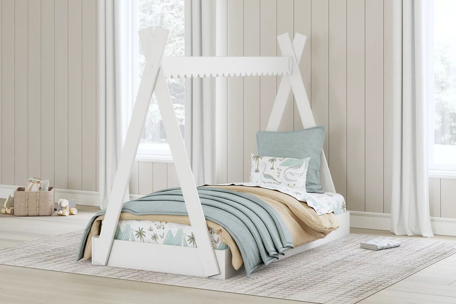 Hallityn Twin Tent Bed In White EB1810121
