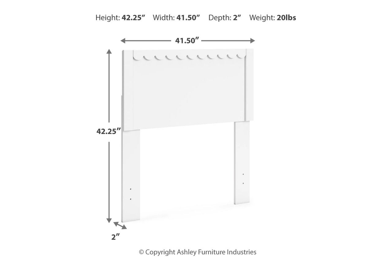 Hallityn Twin Panel Headboard In White EB1810155