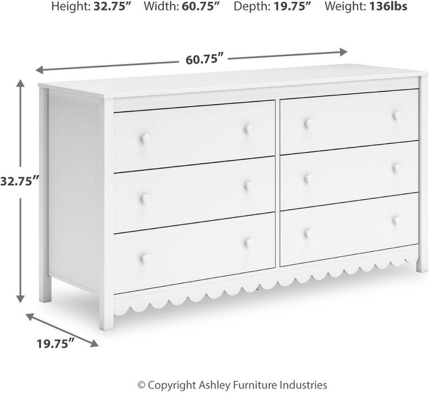 Hallityn Dresser In White EB1810231