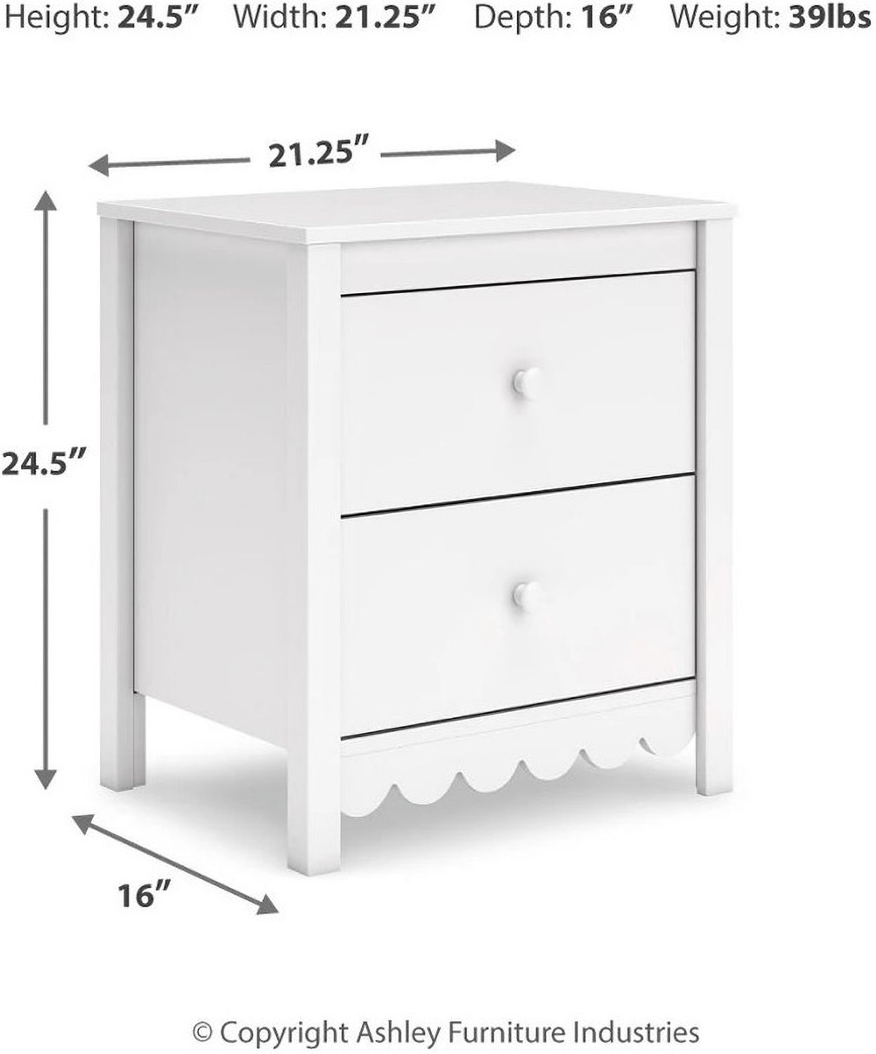 Hallityn Nightstand In White EB1810292
