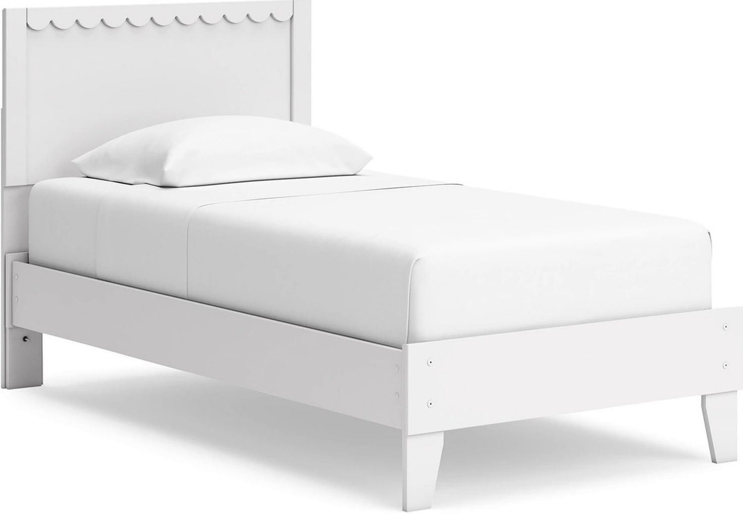 Hallityn Twin Panel Platform Bed In White EB1810B1
