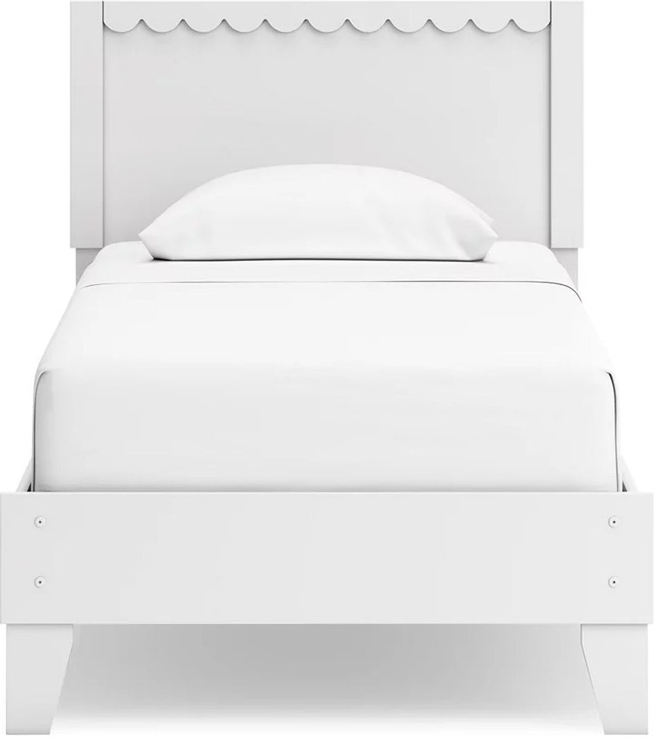Hallityn Twin Panel Platform Bed In White EB1810B1