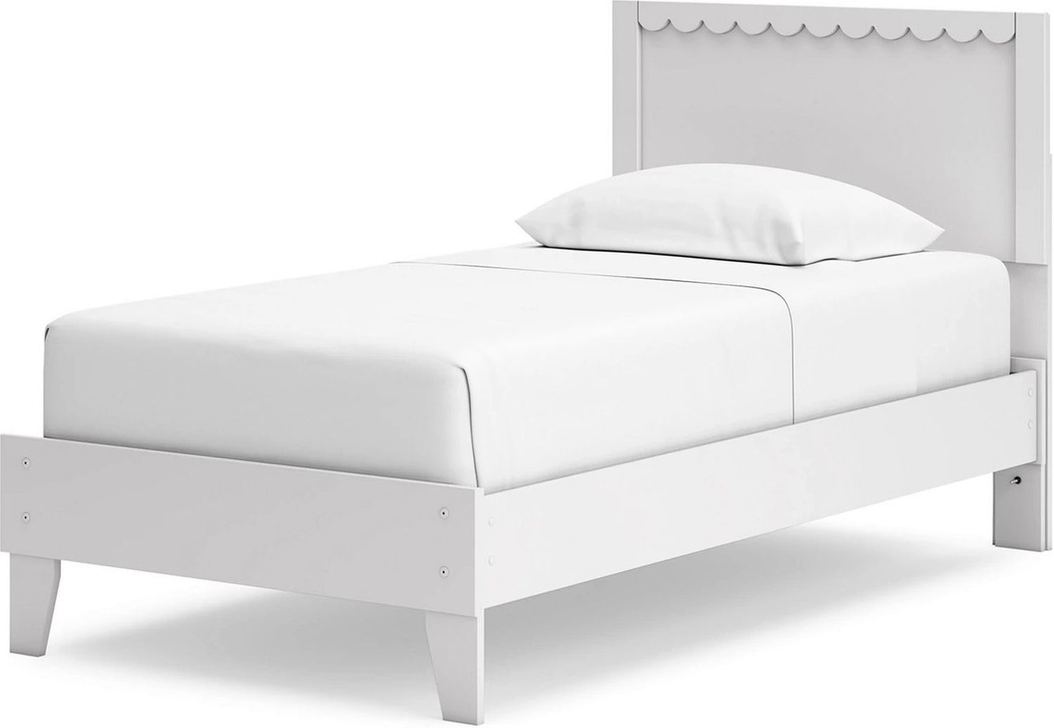 Hallityn Twin Panel Platform Bed In White EB1810B1
