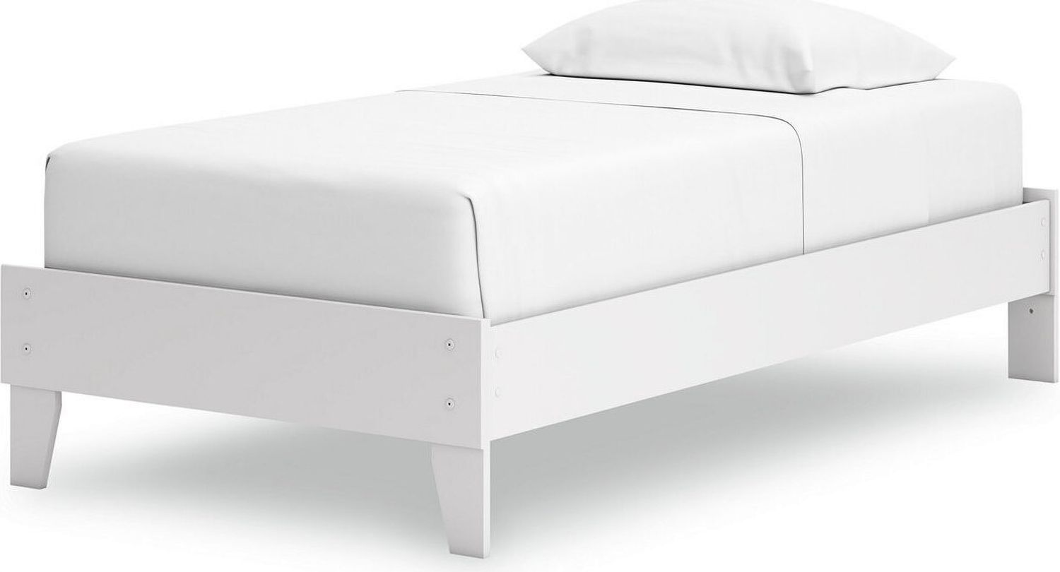 Hallityn Twin Panel Platform Bed In White EB1810B1
