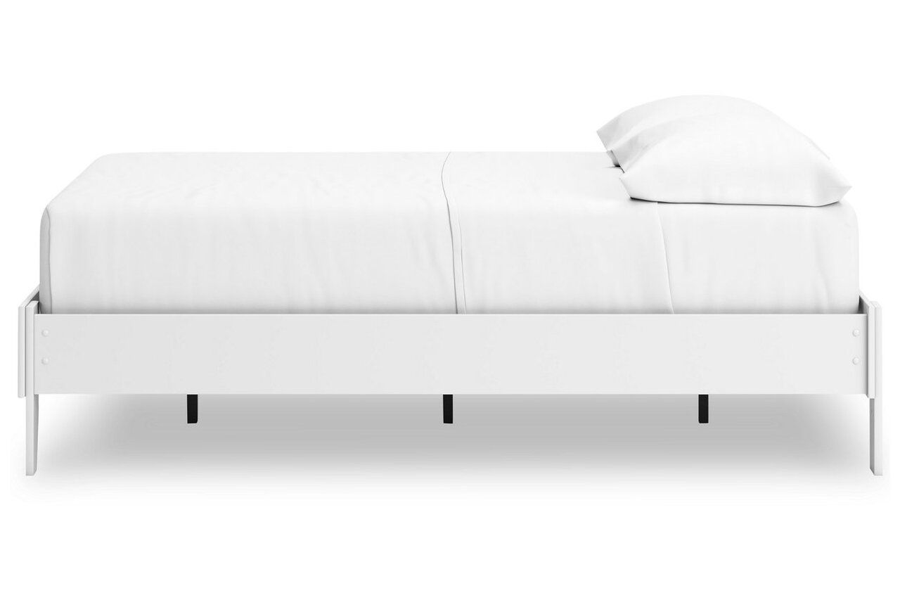 Hallityn Full Panel Platform Bed In White EB1810B2