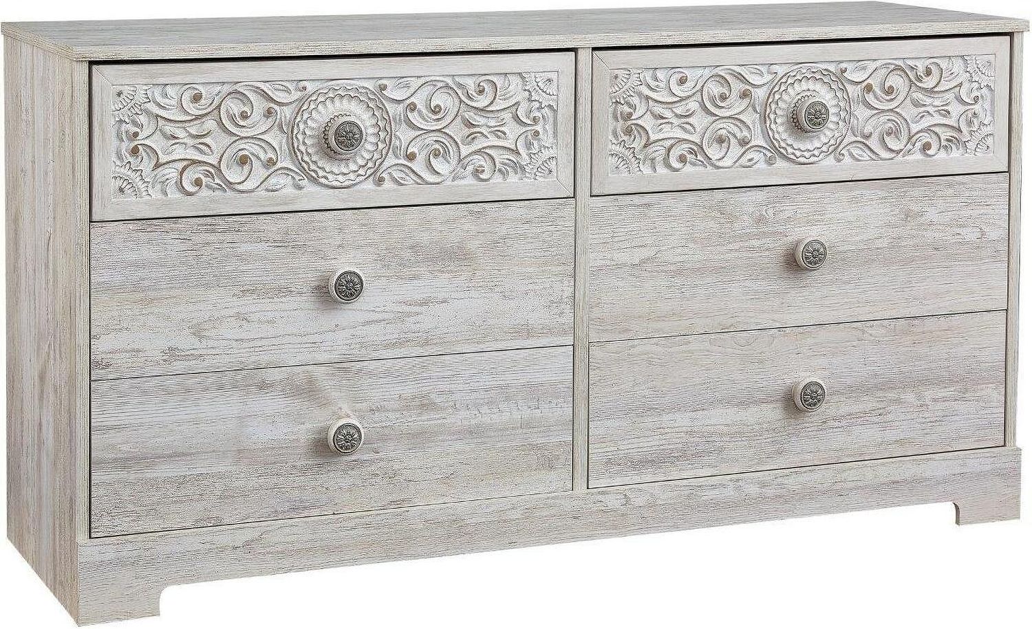 Paxberry Whitewash Six Drawer Dresser EB1811131