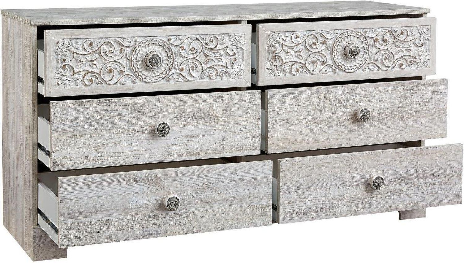 Paxberry Whitewash Six Drawer Dresser EB1811131