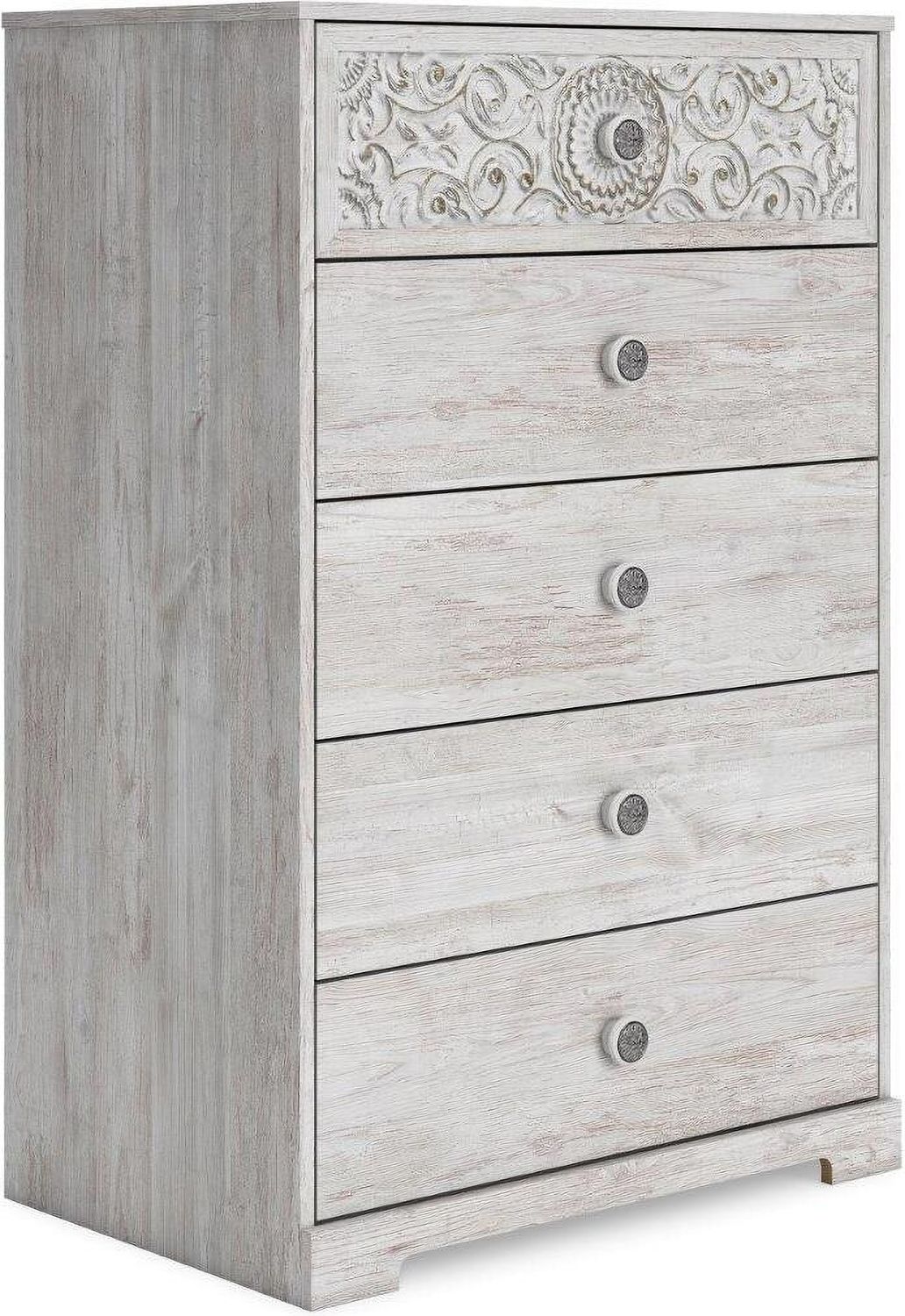 Paxberry Whitewash Five Drawer Chest EB1811245
