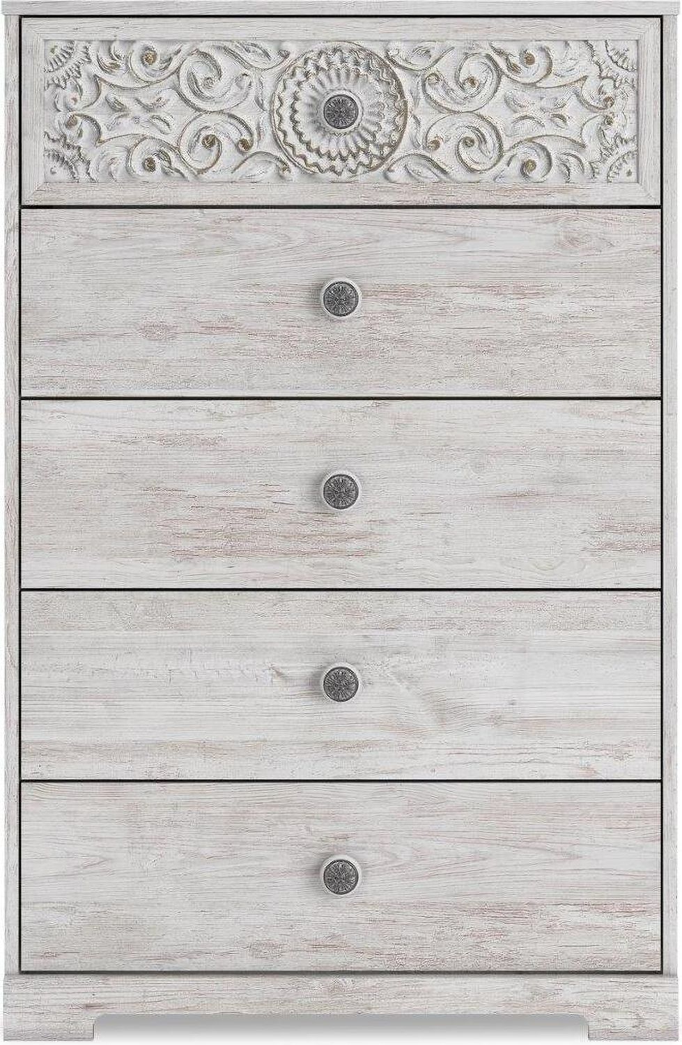 Paxberry Whitewash Five Drawer Chest EB1811245
