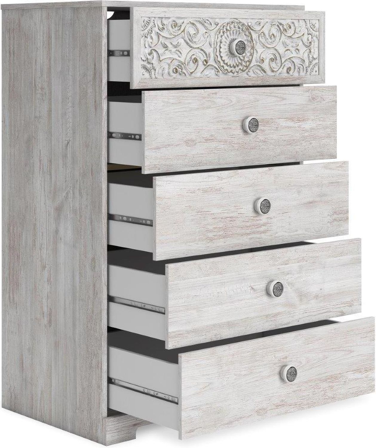 Paxberry Whitewash Five Drawer Chest EB1811245