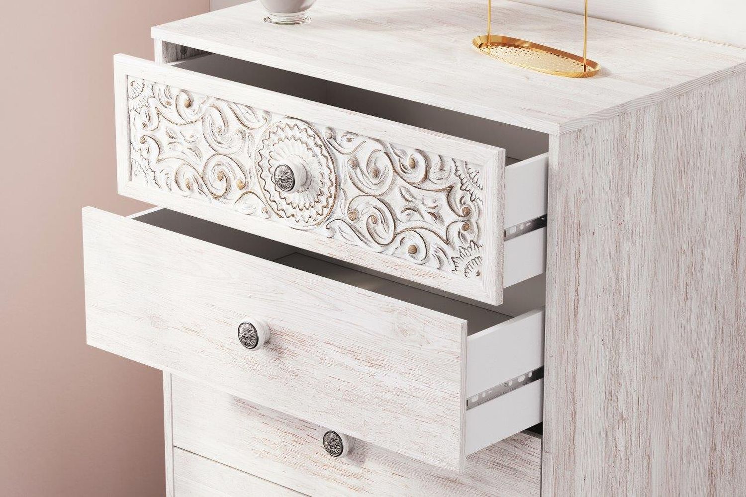 Paxberry Whitewash Five Drawer Chest EB1811245