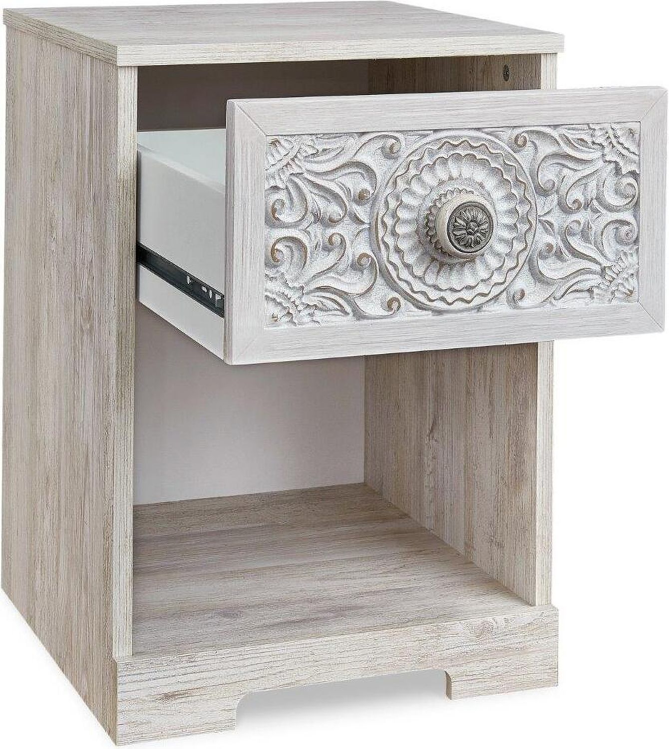 Paxberry Whitewash One Drawer Night Stand EB1811291