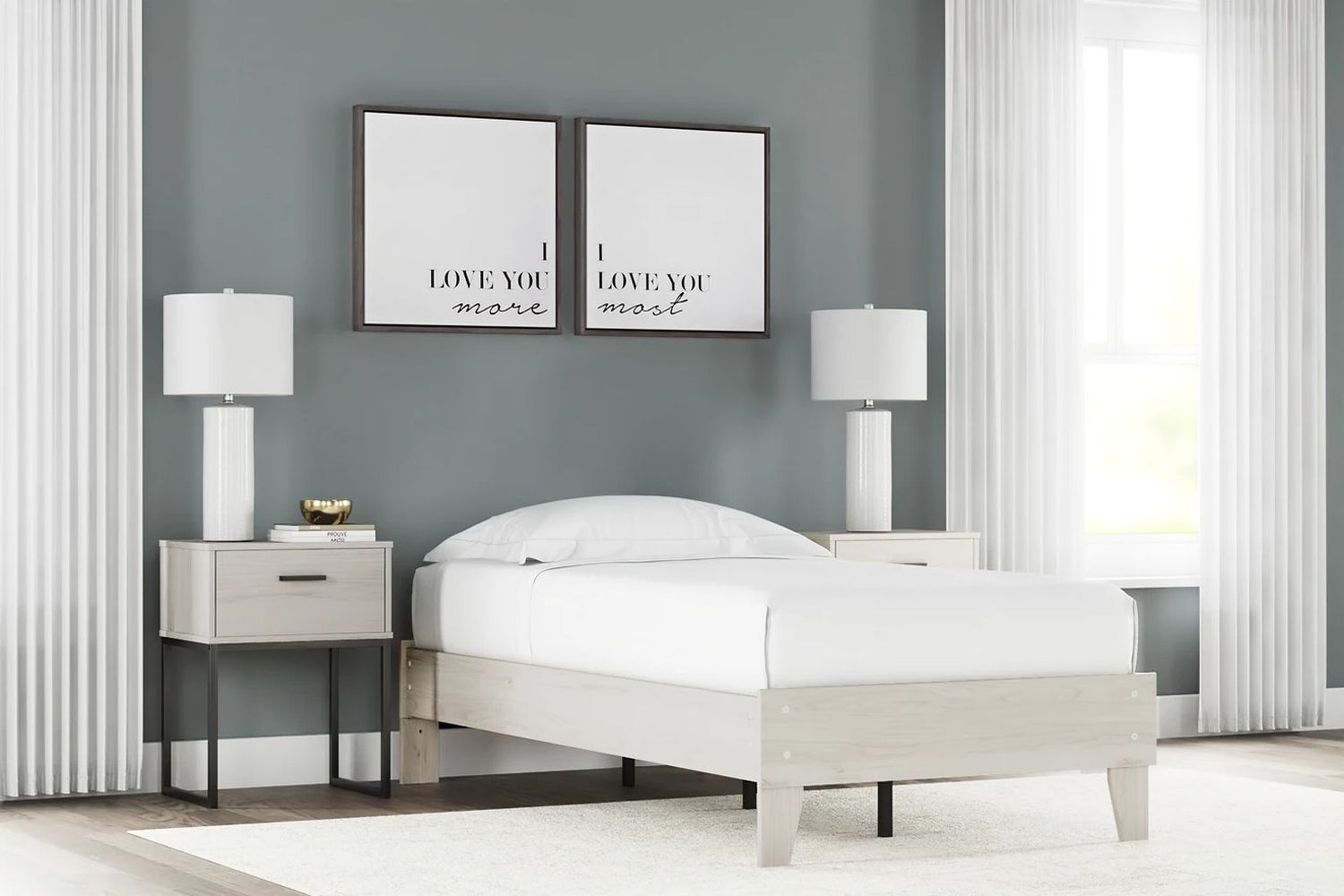 Socalle Light Natural Twin Platform Bed EB1864111