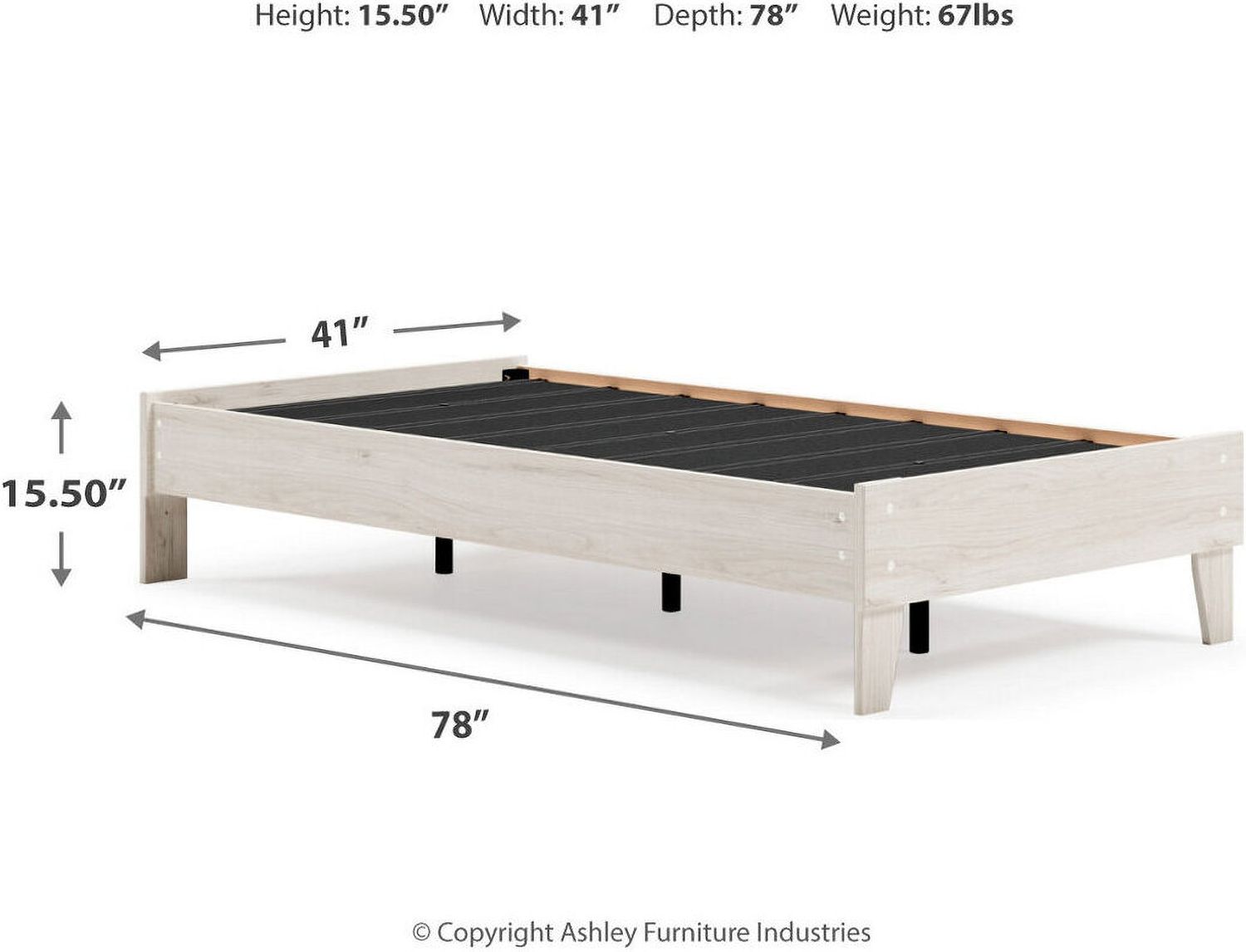 Socalle Light Natural Twin Platform Bed EB1864111