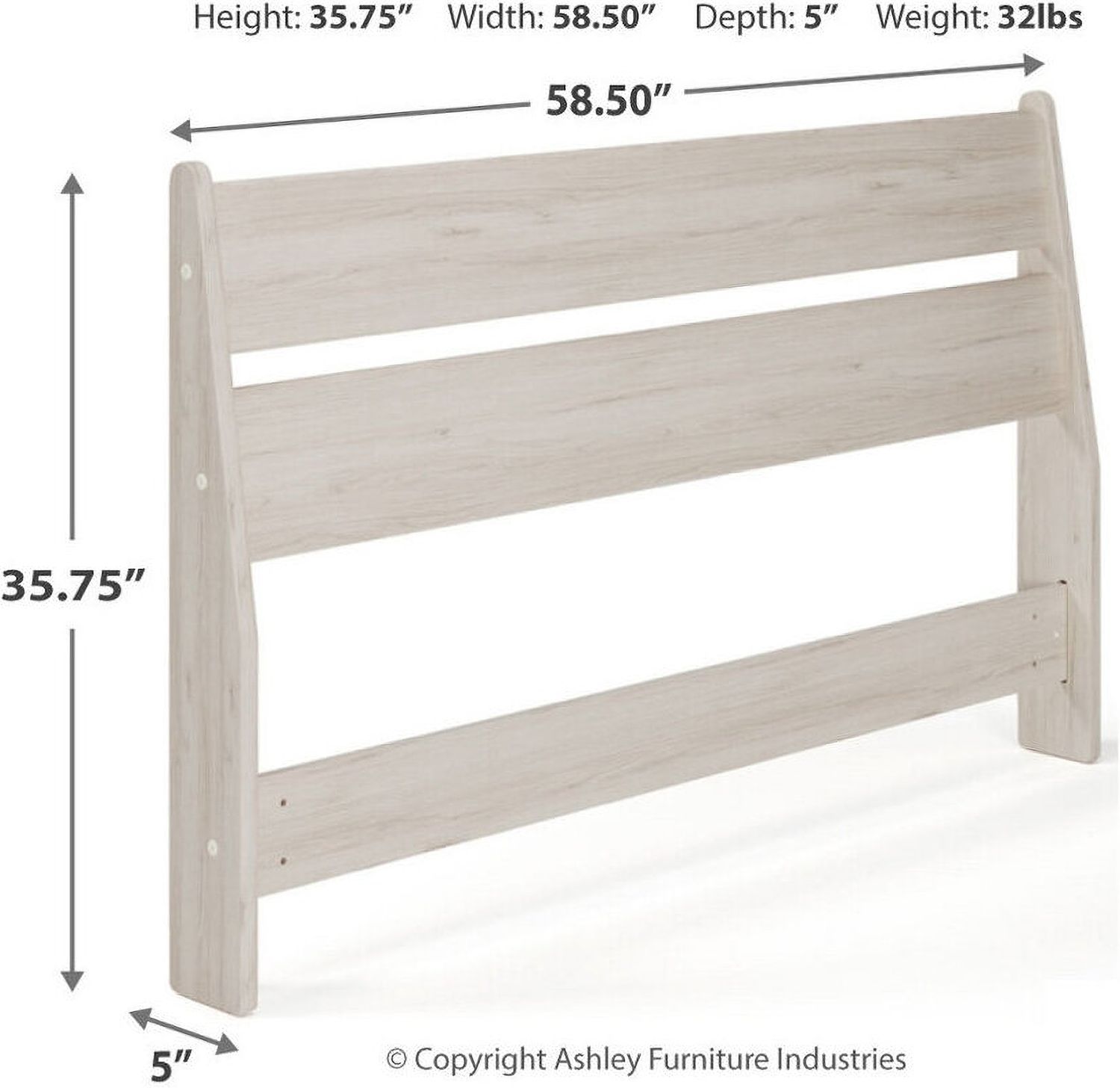 Socalle Light Natural Full Panel Headboard Only EB1864156