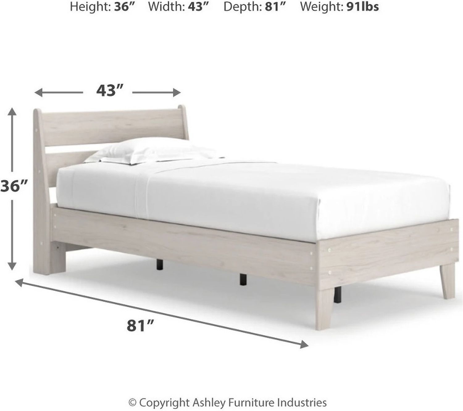 Socalle Natural Twin Platform Bed EB1864B3