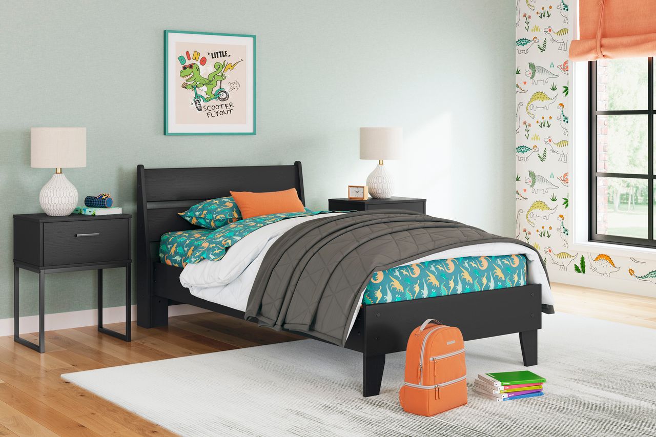 Socalle Twin Panel Headboard In Black EB1865155